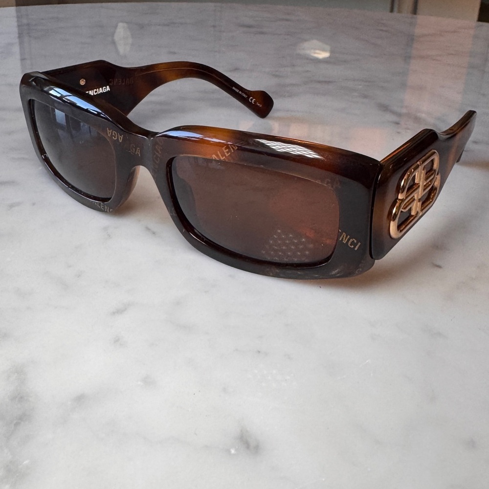 Balenciaga Oversized Rectangle Sunglasses BB Logo